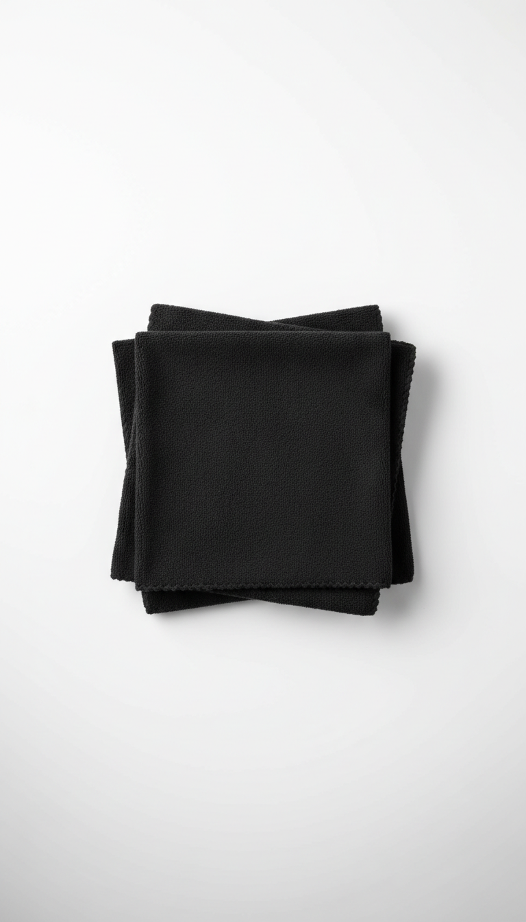 Matte Black Microfiber Polishing Cloths Set